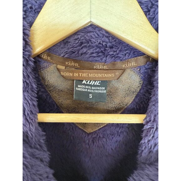 Kuhl Women's Flight Jacket Sherpa Fleece Hooded Zip Up Purple Size Small - Picture 5 of 7